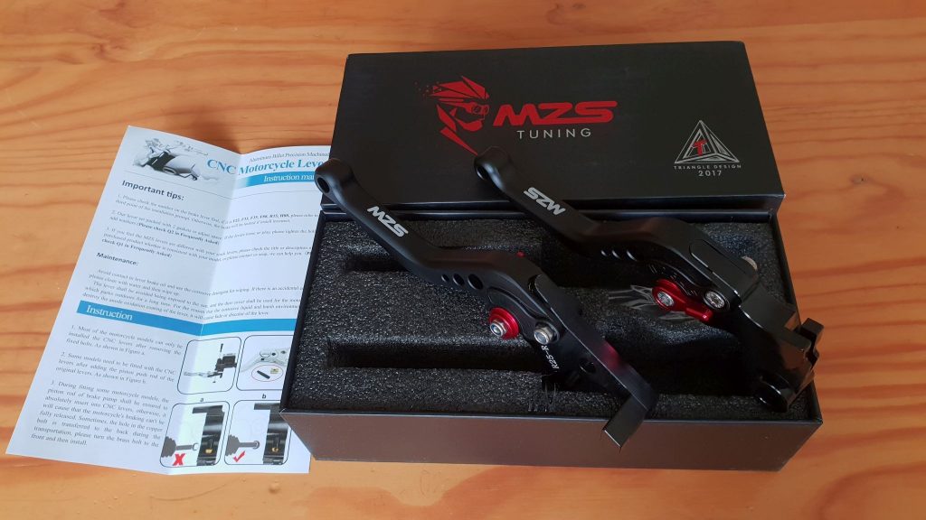 MZS Shorty Levers, Box and manual