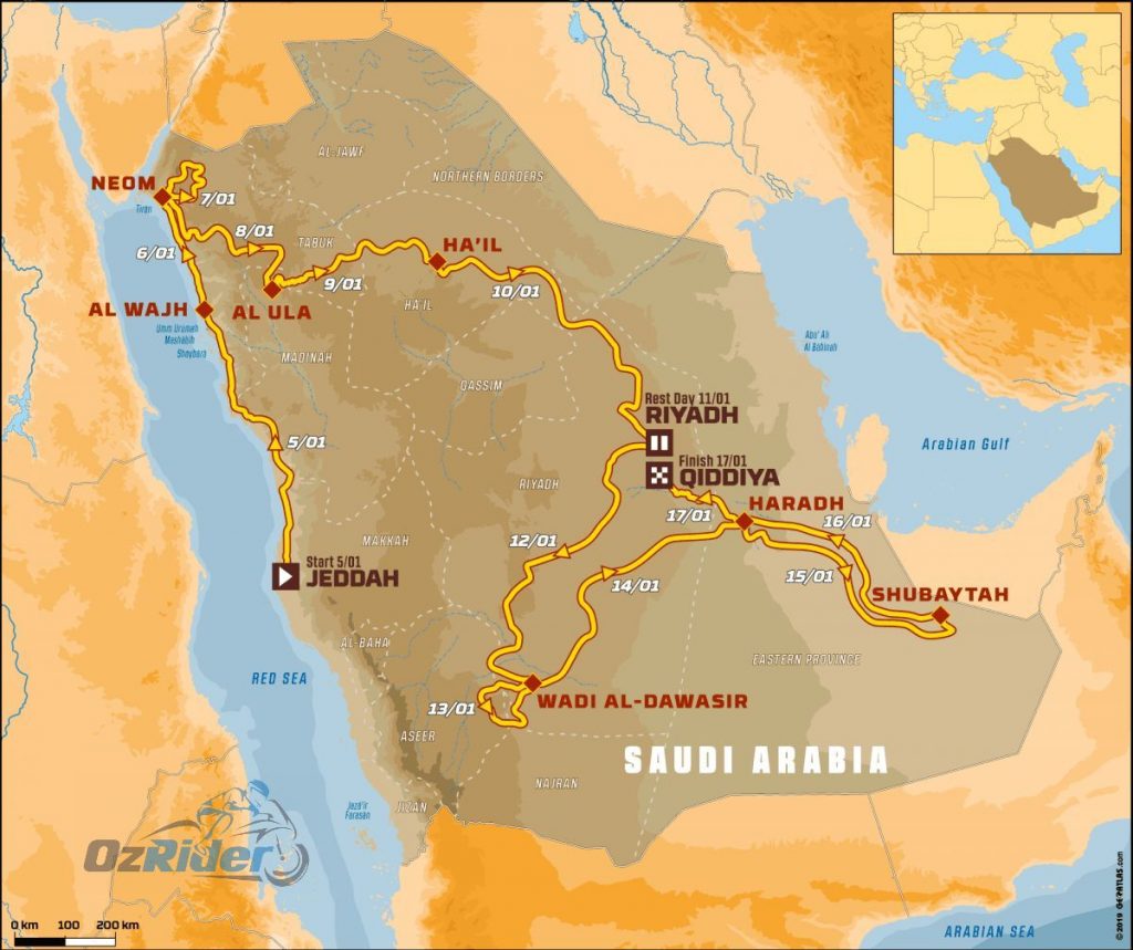 2020 Dakar Rally Map